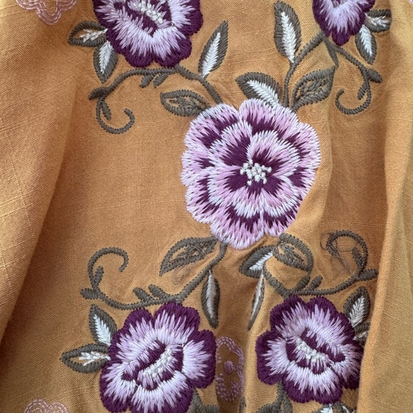 Savanna Jane Mustard Floral Embroidered Blouse - Picture 4 of 5